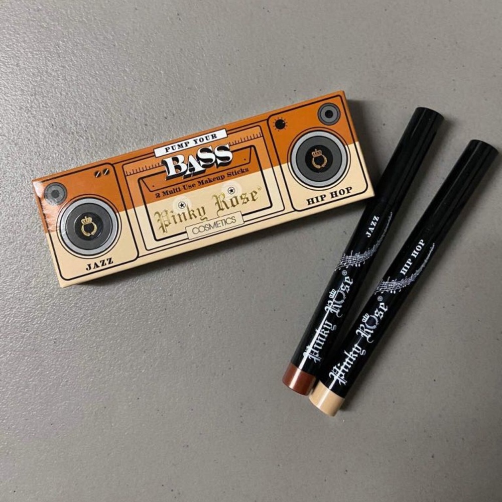Pinky rose duo hip hop and jazz base stick multi-used makeup
